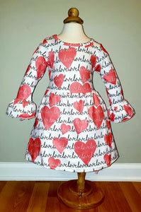 Girl's Love & Hearts Twirl Dress