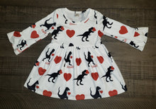 Girl's Dinosaur & Hearts Twirl Dress
