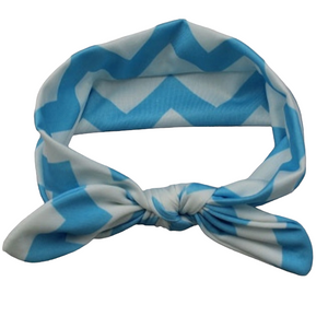 Blue Chevron Fabric Knot Headband