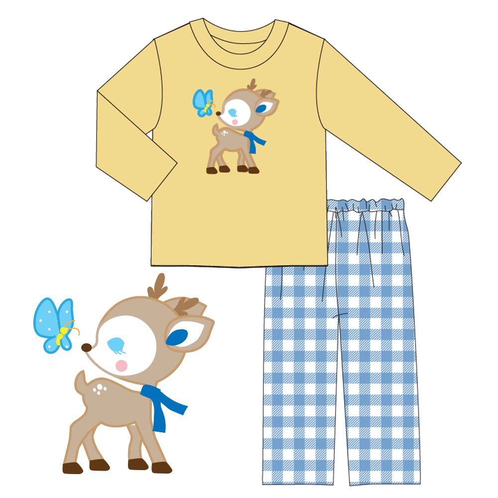 Boy's Baby Deer & Butterfly 2PC Pants Set