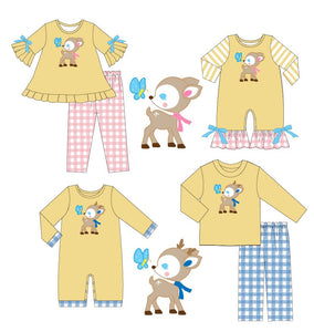 Boy's Baby Deer & Butterfly 2PC Pants Set