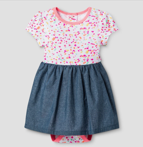 Infant Girls Paint Splatter Romper Dress
