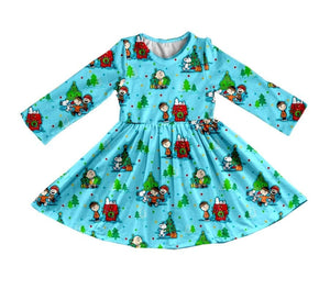 Girl's Snoopy & Friends Christmas Twirl Dress