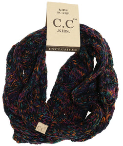 KIDS Multi Tone Cable Knit CC Infinity Scarf
