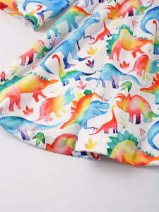 Girl's Long Sleeve Dinosaur Twirl Dress (2 Colors)