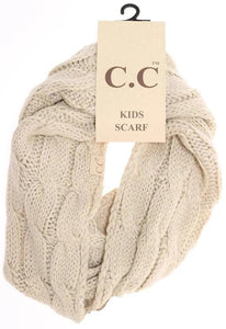 KIDS Solid Cable Knit CC Infinity Scarf