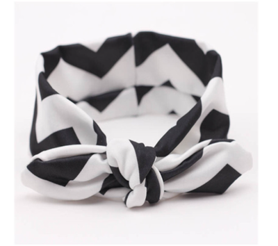 Black Chevron Fabric Knot Headband