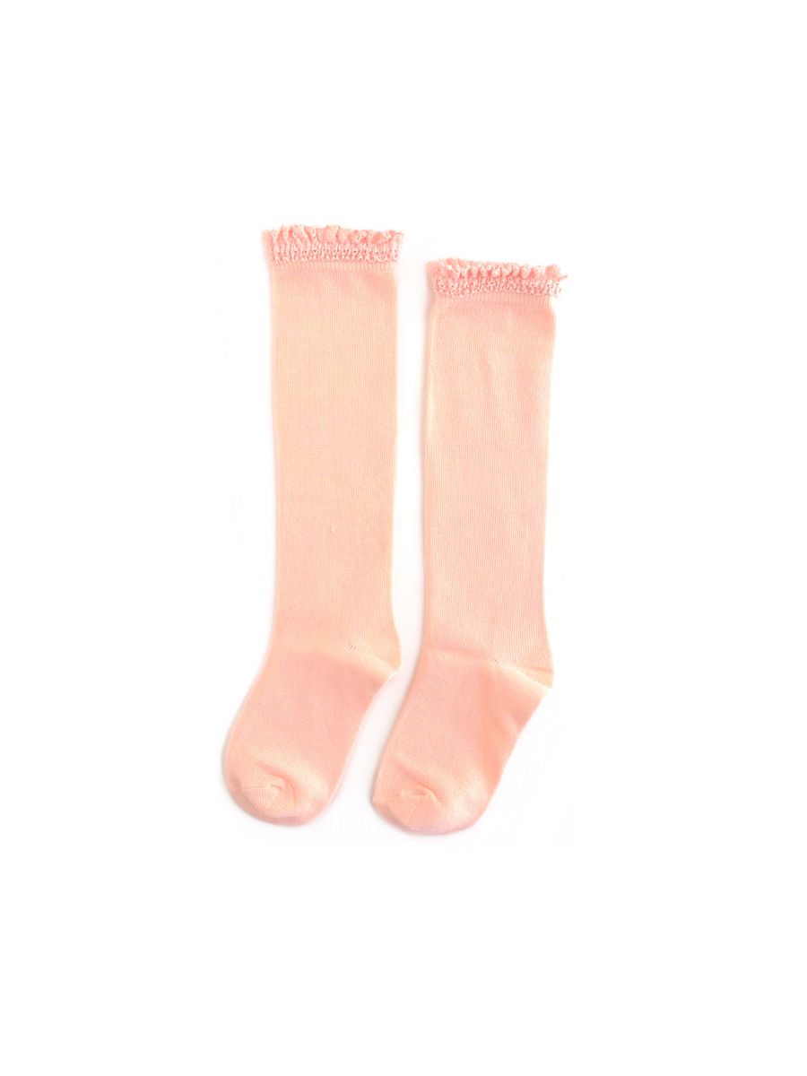 Girl's Pastel Lace Top Knee Highs