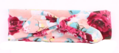 Girl's Pink & Floral Knotted Headband