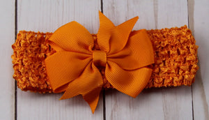 Girl's - Knitted Headband - Orange