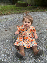 Girl's Fall Pumpkin Flutter Dress