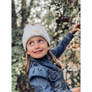 KIDS Large Patch Heathered Beanie