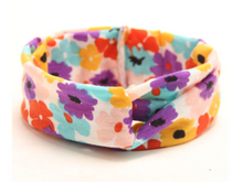 Girl's Bright Multi-color & Floral Knotted Headband