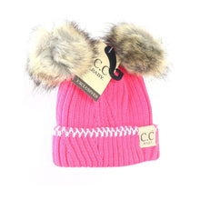 BABY Solid Knit Double Fur Pom Beanie (Infant)