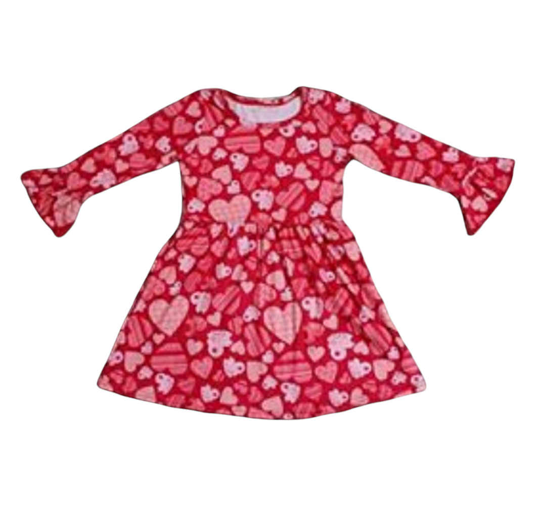 Girl's Red Hearts Twirl Dress