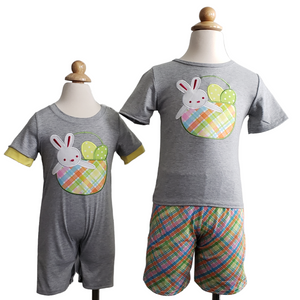 Boy's Bunny in a Basket Shorts Set