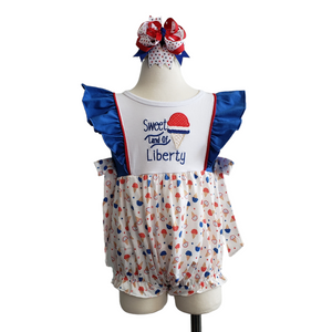 Infant Girl's Sweet Land of Liberty Romper