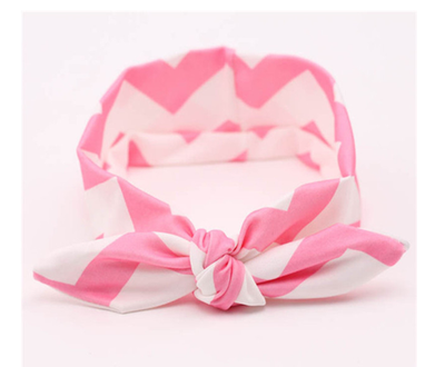 Pink Chevron Fabric Knot Headband
