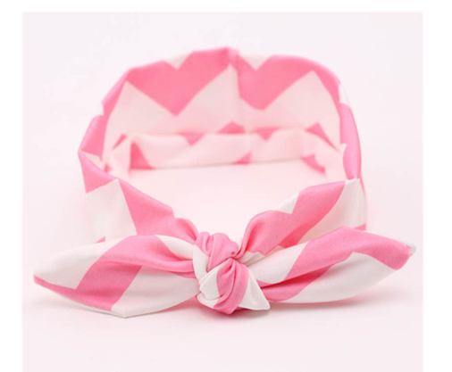 Pink Chevron Fabric Knot Headband
