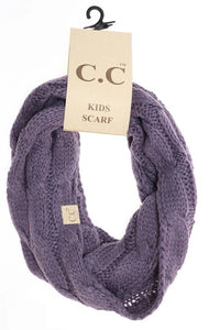 KIDS Solid Cable Knit CC Infinity Scarf