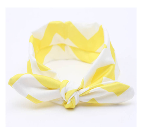 Yellow Chevron Headband Fabric Knot Headband